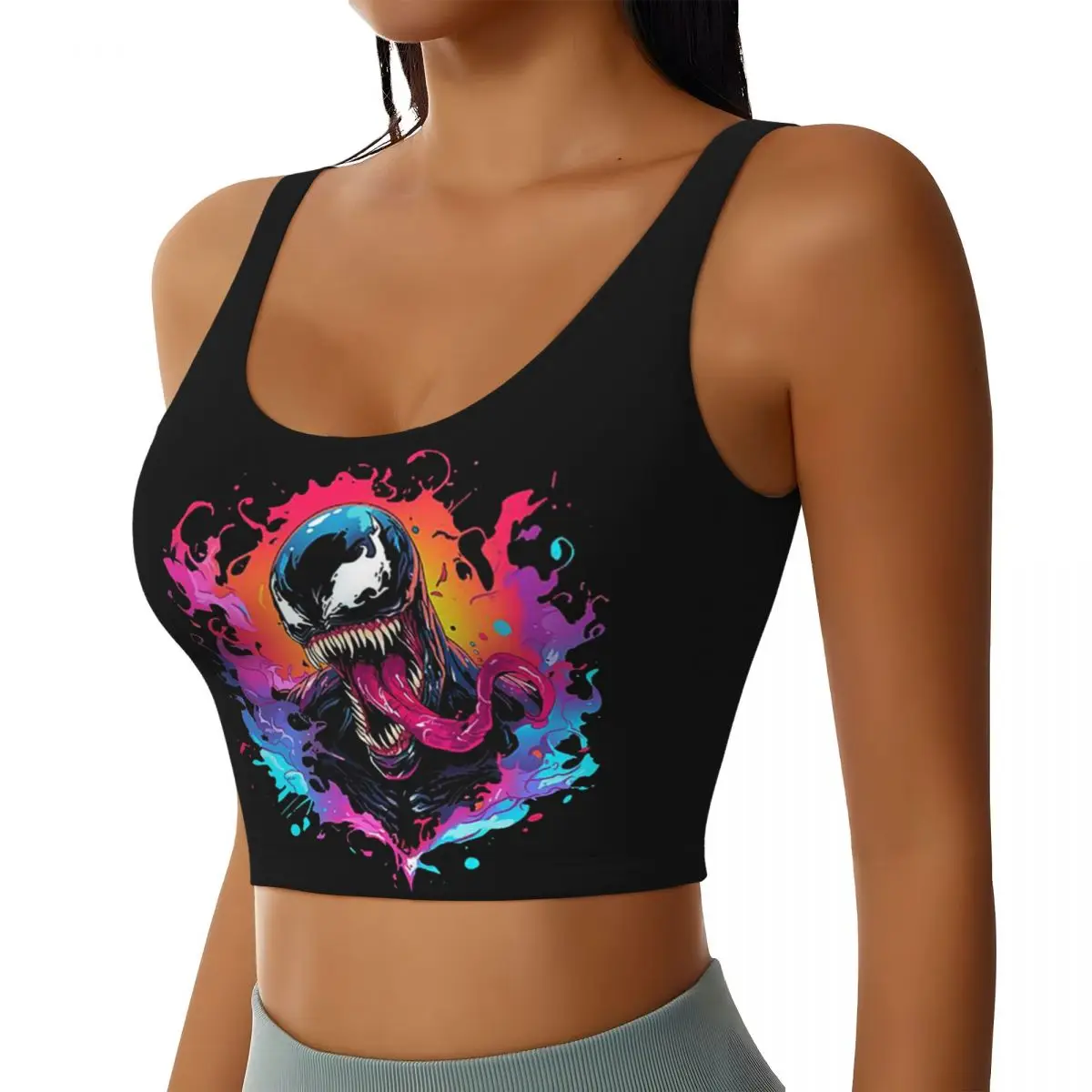 VENOM SPLASH Sujetador deportivo personalizado de alto impacto para mujer, Top corto de Yoga para entrenamiento de gimnasio