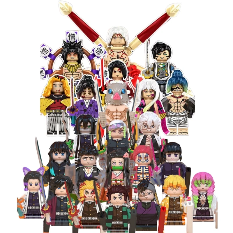 Giappone Anime Demon Slayer Akaza Rui Iguro Obanai Tanjirou Kamado Nezuko Agatsuma Zenitsu Mini Cartoon Action Figures Toy Kids