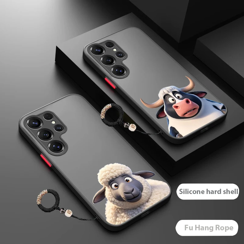 

Cartoon Critter Sheep For Samsung S25 Ultra S24 S23 P lus S22 S21 FE S20 Plus Galaxy S10 Lite 4G S9 Plus Black phone case