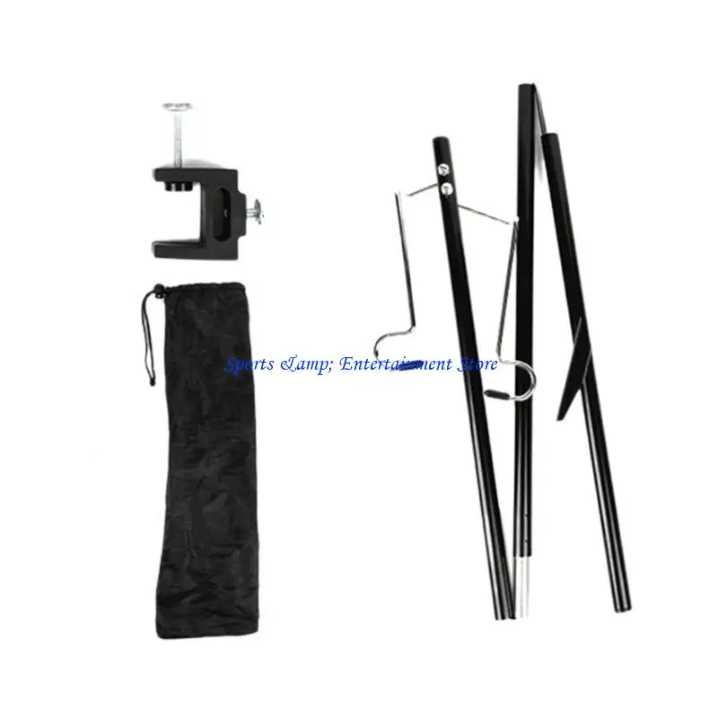G7NF Folding Lamp Stand Portable Outdoor Table Light Hanger Rack Easy to Use