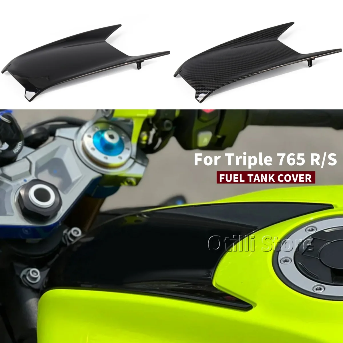

Защита топливного бака из АБС-пластика для мотоцикла, передняя верхняя крышка, защитный обтекатель для Street Triple 765 R RS 765R 765RS 765 RS 2023 2024