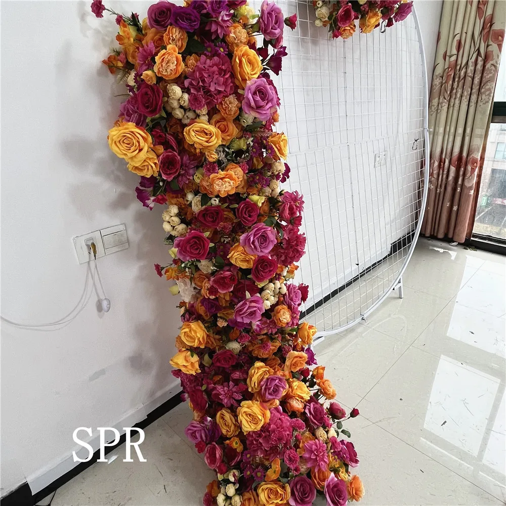 

SPR Decorative Silk Flower Supplies Artificial Roses Blossom Stage Events Wedding Halo Backdrop Moon Gate Arch