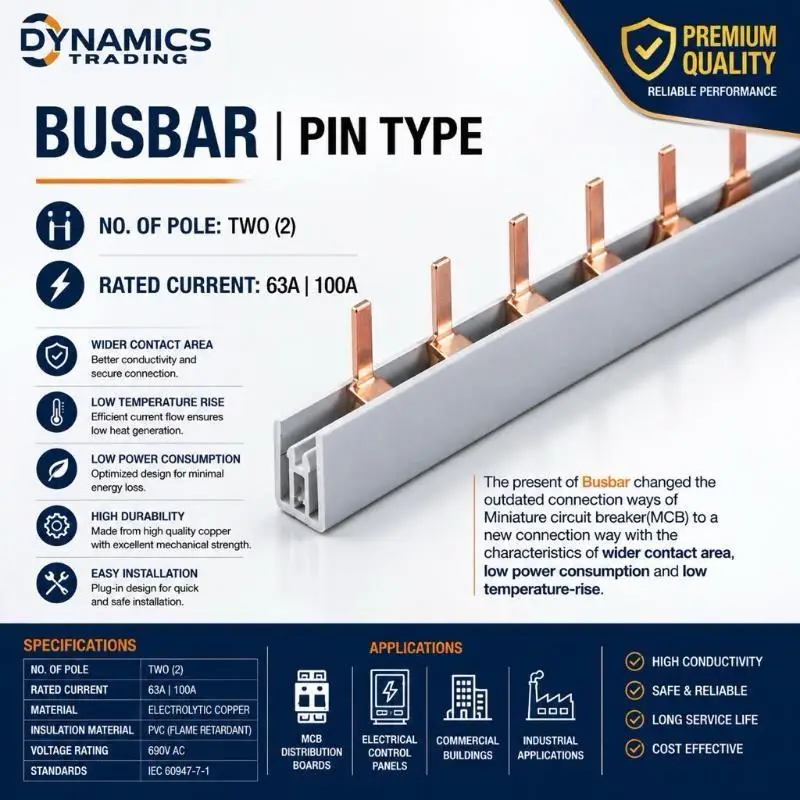 Pure Copper Bus Bar High Conductivity Flame Proof 63A 1P/2P/3P/4P Purple Copper for Marine Electrical Wiring Applications
