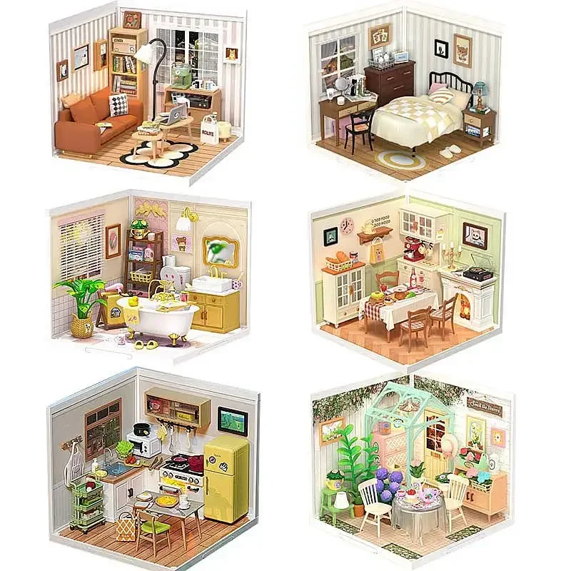 Rolife Super World DIY Doll House Kit 3D Puzzle Assembly Building Toy Building Blocks Set Creative Room Decoration Birthday Gift