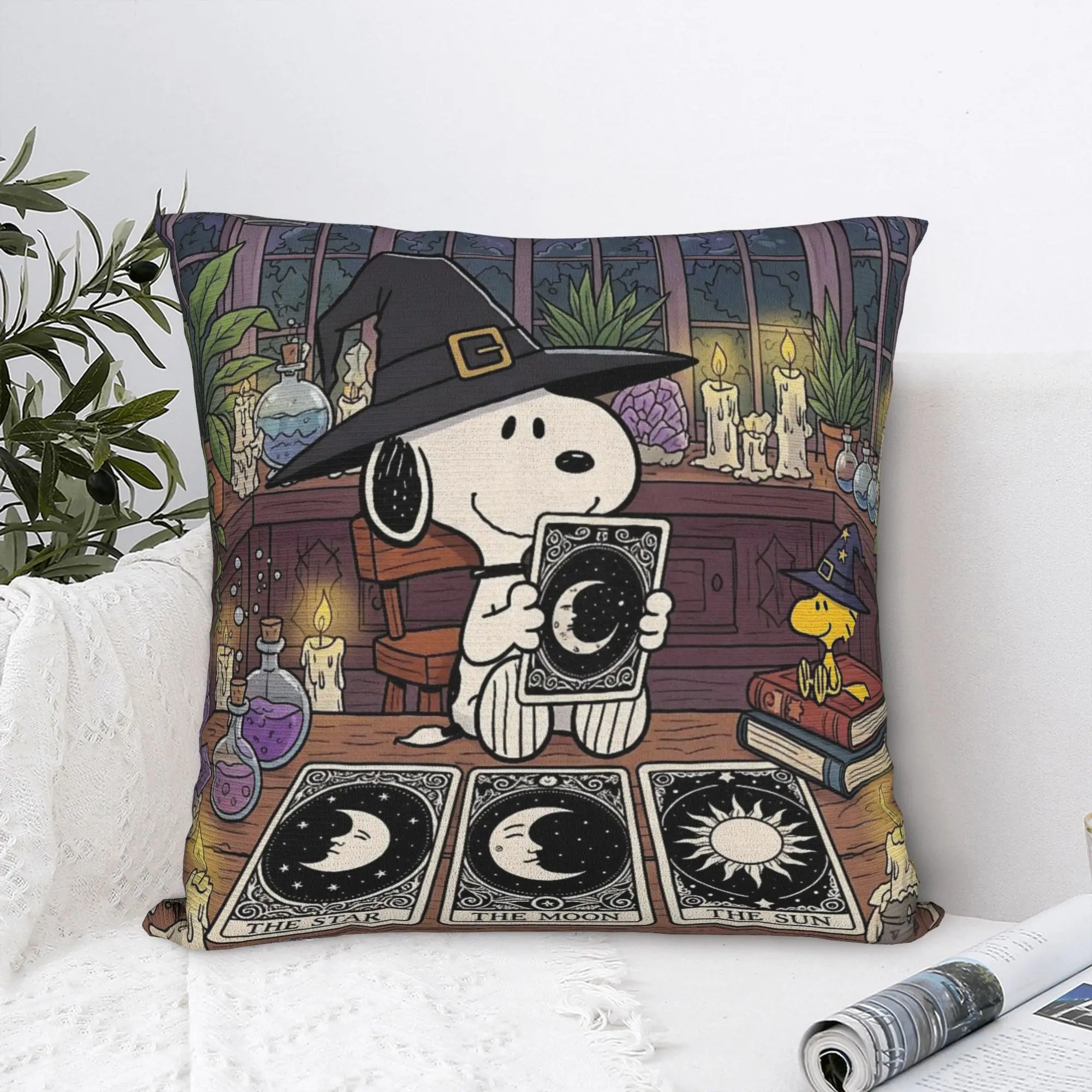 Halloween Snoopys Square Pillow Case Witch Cushion Cover Fashion Polyester Decor Pillowcase for Seat 45*45cm
