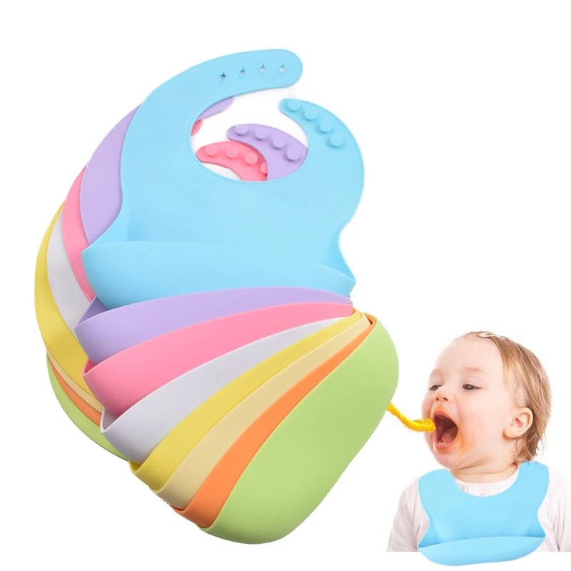 4/6/8PCS Baby Soft Silicone Bib Dinner Plate Suction Cup Bowl Plate Cup Spoon Fork Set Non-Slip Food Grade Silicone Kids Dishes