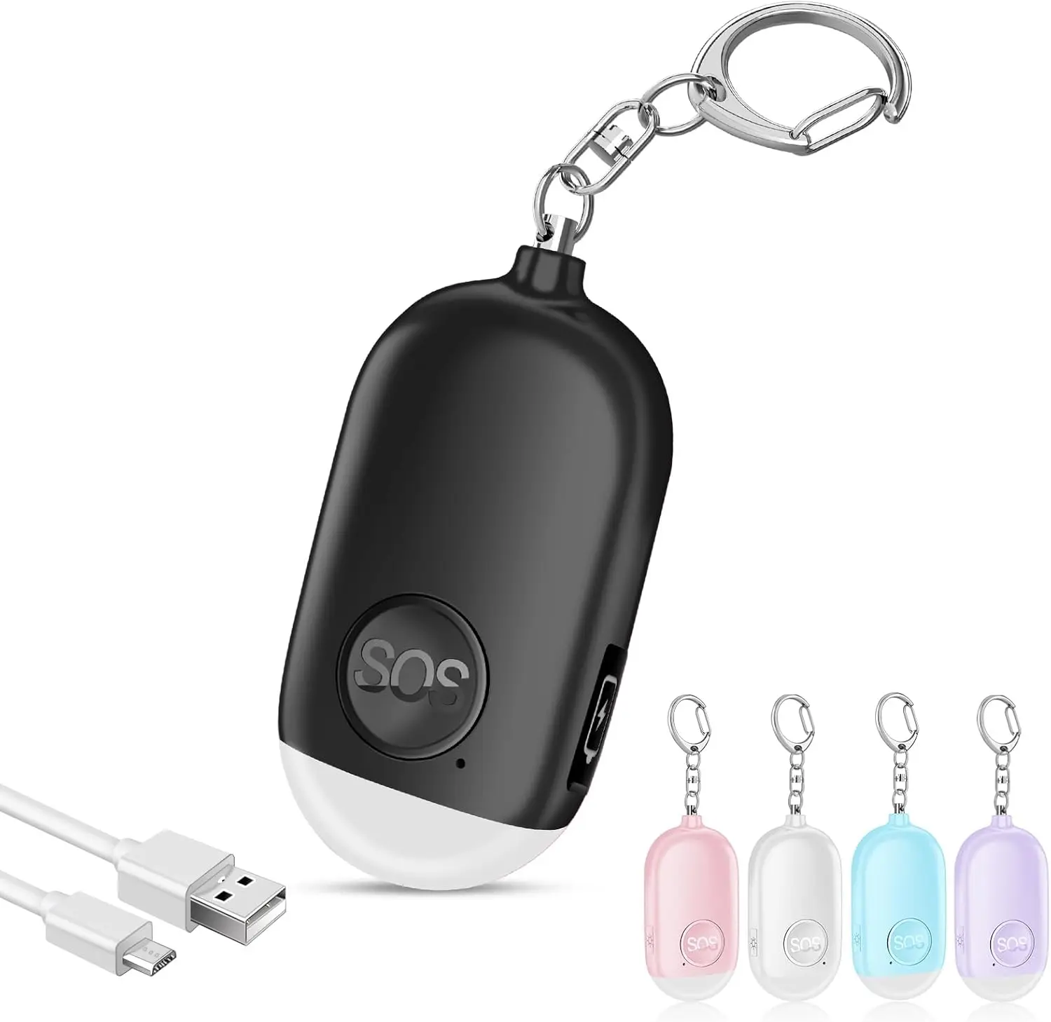 1pc Ultra-Loud 130DB Personal Safety Sound Alarm Keychain - Bright LED Light, Emergency Response for Women, Men, Students, Elder