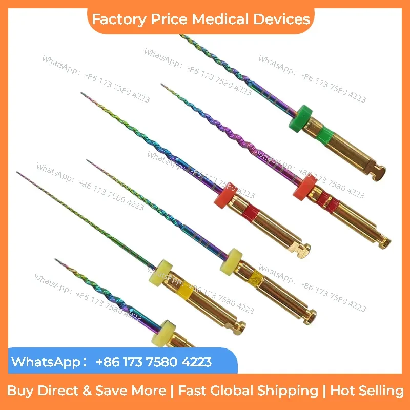 2026 6Pcs/Box High Quality Heat Activated Root Canal File Rotary Rainbow Niti Files Endo Motor Dentist Tools