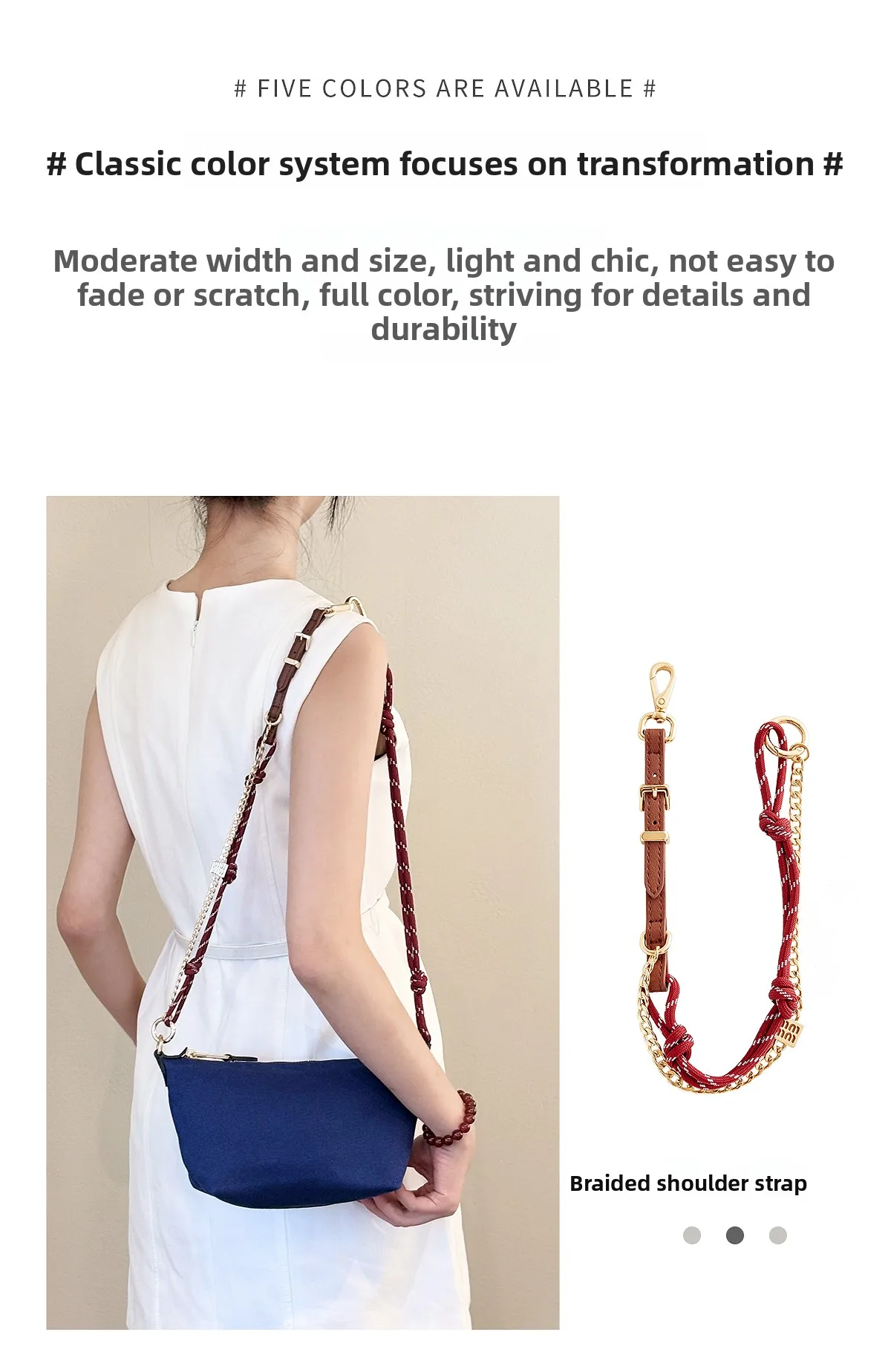 Bag Extension Chain Bag Shoulder Strap for Women Bag Strap No Drilling Underarm Diagonal Cross Bag Modification Bags Accessories