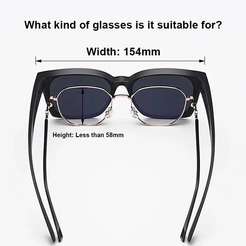 Polarized Sunglasses Men Women Wear Over Myopia Prescription Glasses Fashion Designer Outdoor Fishing Driving Goggles