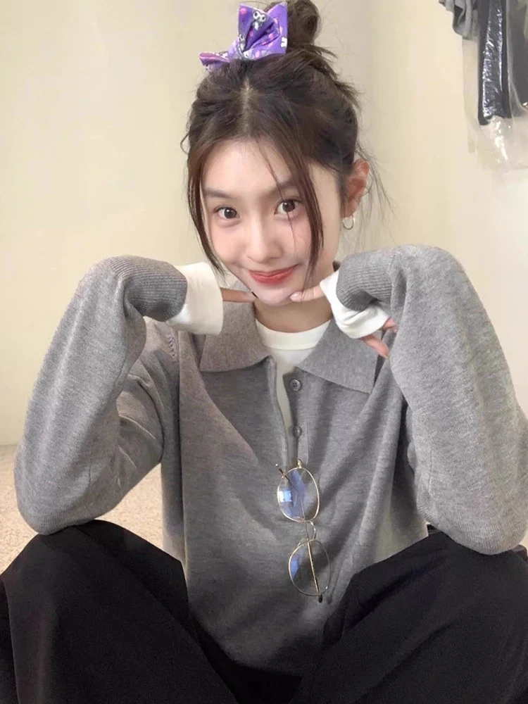 

Корейский вязаный свитер Sle Ne, женский ранний осенний новый свободный ленивый свитер, верхняя одежда, осенне-зимний длинный топ све