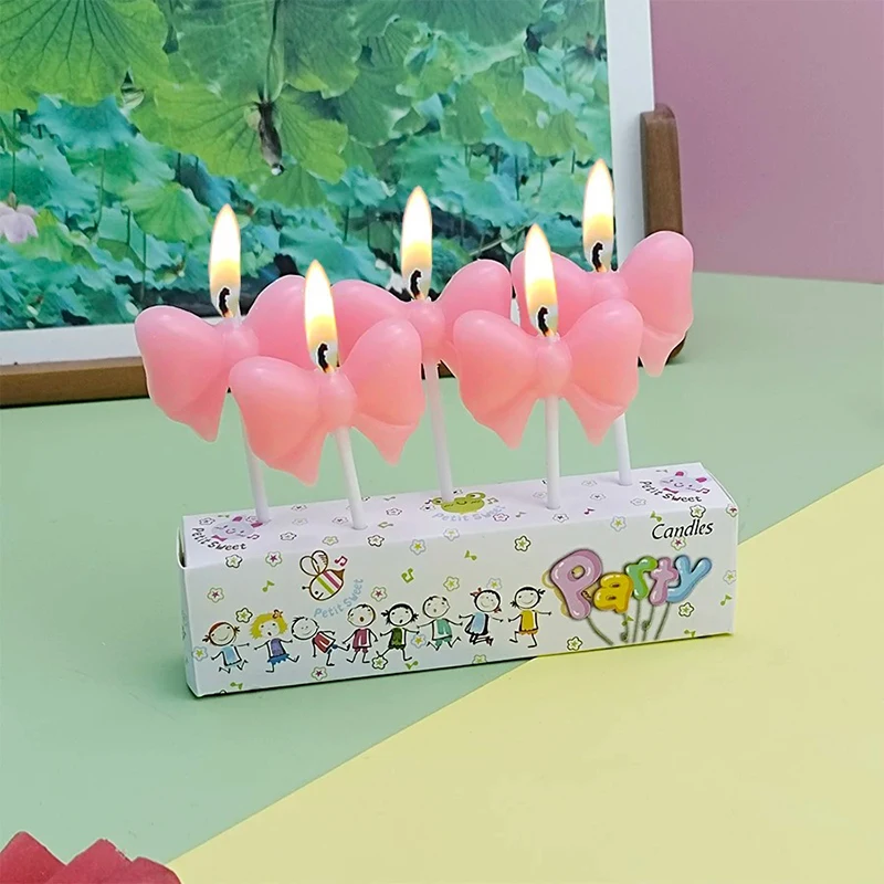 الوردي القوس عيد ميلاد سعيد كعكة شمعة لطيف الأميرة حزب كعكة الديكور فتاة عيد ميلاد ديكور الذكرى / شمعة عيد الحب #4