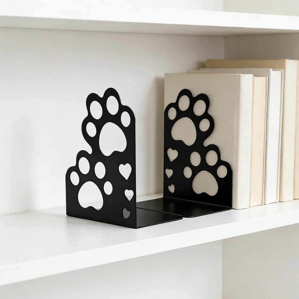 

Metal Bookends for Shelves, Modern Decorative Heavy Duty Study Book Support Stoppers for Office, Desk, Room Simple Tall Bookends