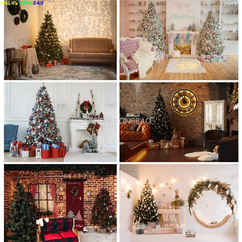 

Vinyl Christmas Photography Backgrounds Tree Gift Children Baby Portrait Photo Backdrop For Studio Photocall Props 21519HDY-02