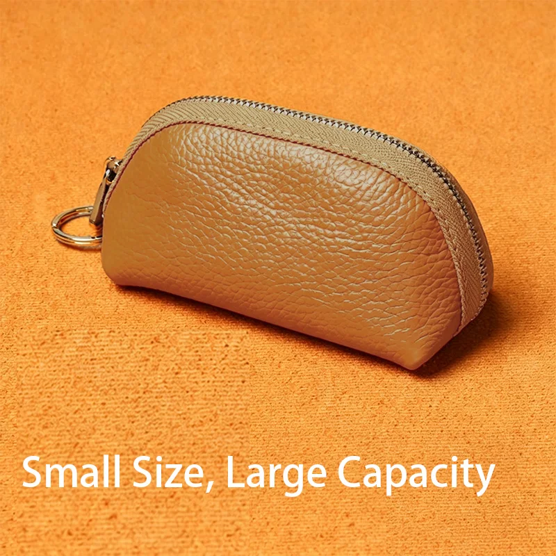 WERLLANDS Women PU Leather Multi‑Color Zipper Key Bag Fine Craftsmanship Key Organizer Ladies Mini Key Storage Wallet