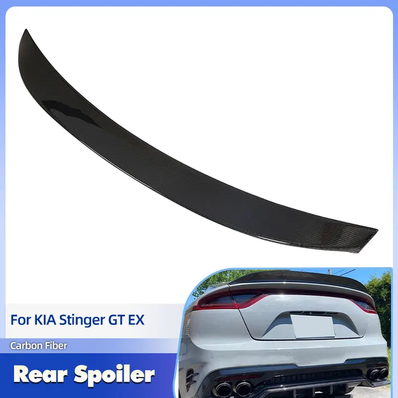 

Car Rear Trunk Spoiler Wings Full Carbon Fiber for KIA Stinger GT EX Hatchback 2018-2023 Racing Rear Spoiler Boot Wing Lip FRP