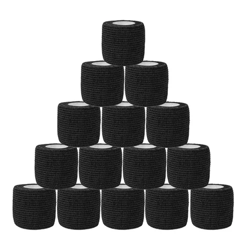 1/3/6/20 piezas vendajes autoadhesivos negros elasticidad cohesiva vendajes impermeables transpirables cinta deportiva muñeca tobillo primeros auxilios