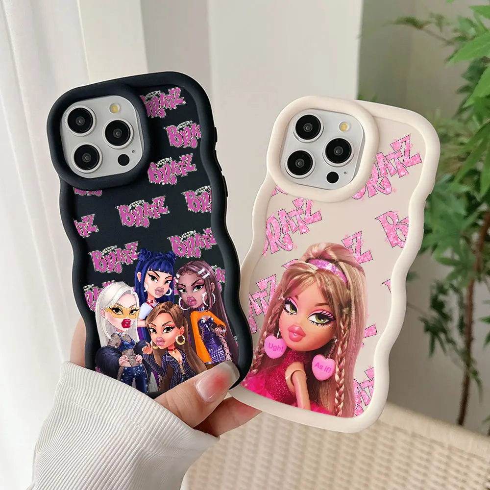 Cute Girl Cartoon Bratzs Doll Phone Case for IPhone 15 14 13 12 11 Pro Max XR XS X 7 8 Plus SE20 Candy Color Soft TPU Back Cover