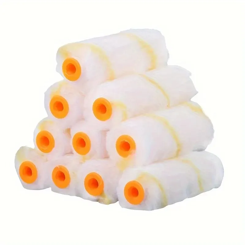 10 Buah Kuas Rol Cat Rol Cat Lateks Bulu Padat untuk Melukis Dinding, Lemari, Pintu, Pagar