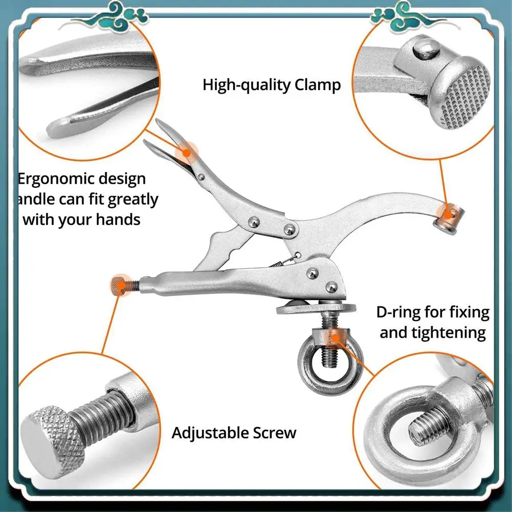 

A67K-9 Inch Drill Press Vice Clamp Woodworking Holding With Lock And Release Lever Locking Pliers