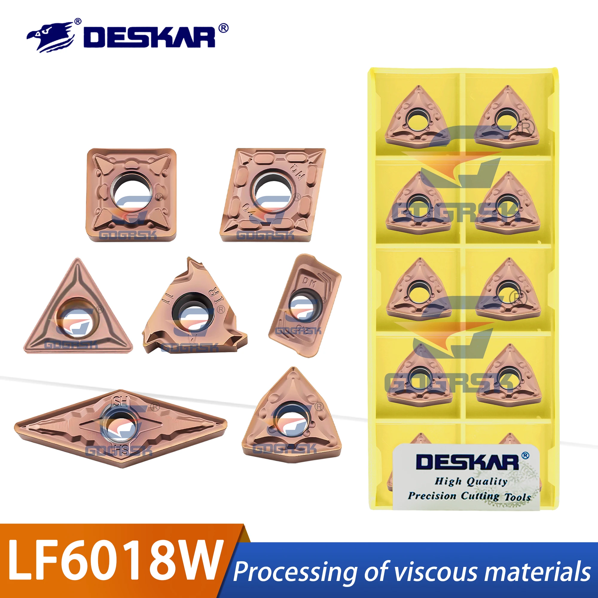 

DESKAR 100% Оригинальные токарные пластины TNMG160404-MQ LF6018W треугольной формы для наружной обработки и CNMG120404-MA LF6018W квадратной формы