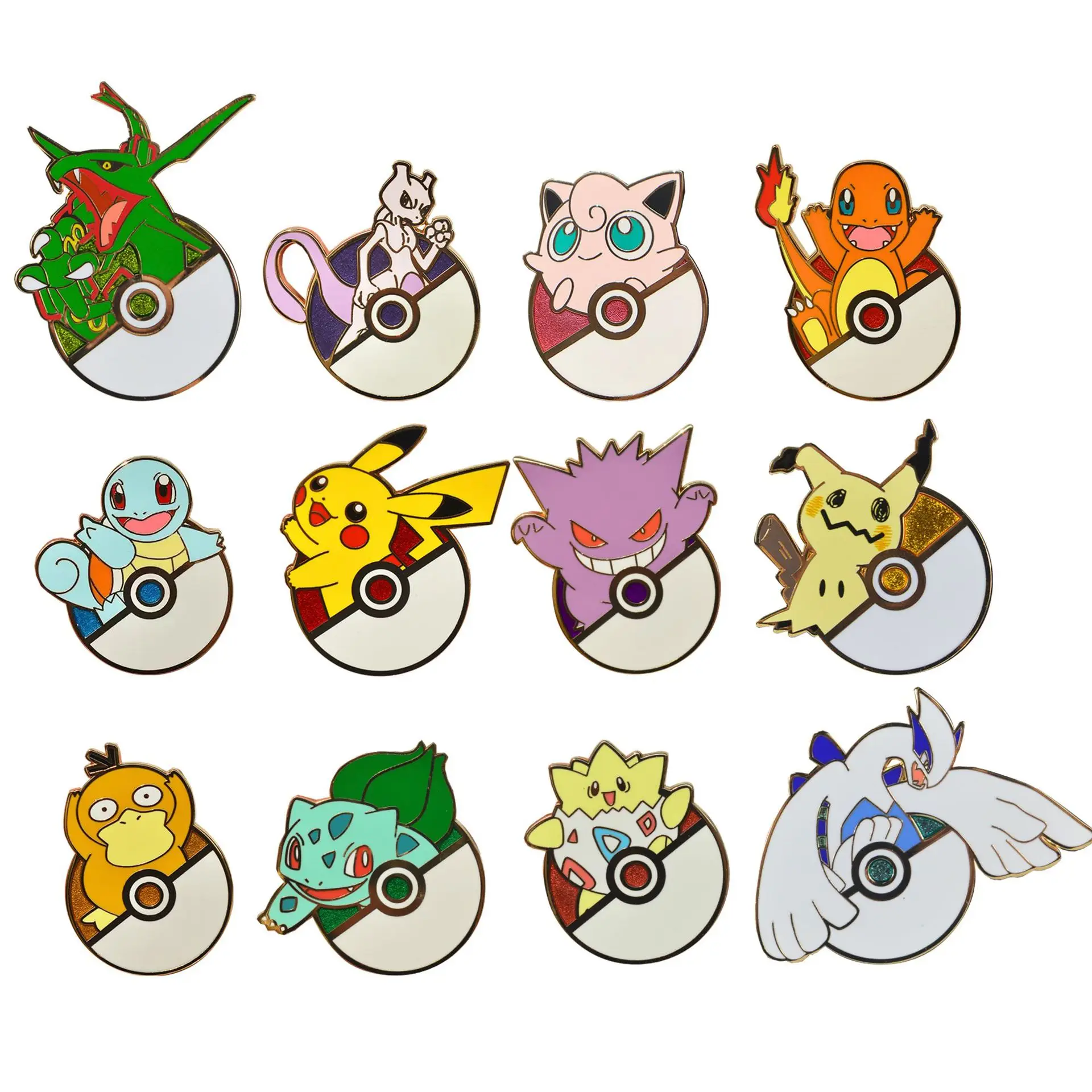 Lugia Rayquaza Mimikyu Mewtwo Abzeichen Anime-Legende Monster-Pins Spiel-Anhänger Broschen für Rucksack Kleidung Revers ACG Cosplay Spielzeug – Detail 10
