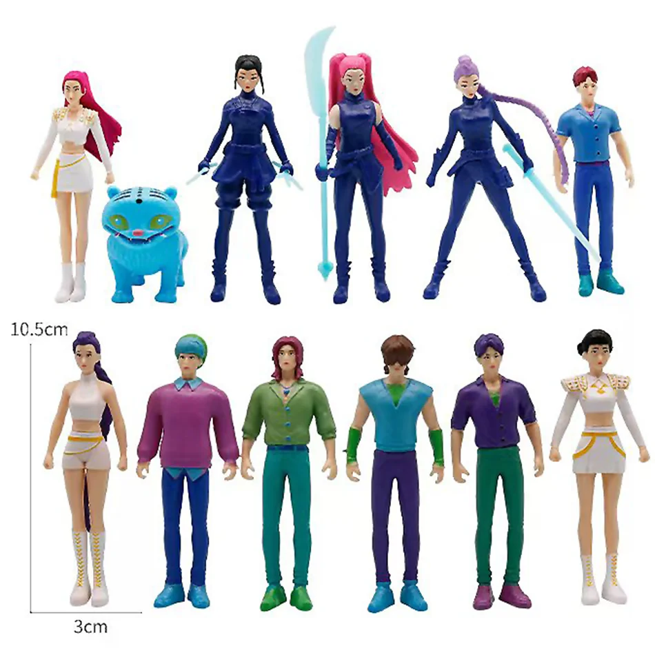 12-18 قطعة/المجموعة Kpop شيطان الصيادين عمل الشكل لعبة Derpys النمر رومي ميرا زوي سوس تمثال دمية لمحبي هدية #6