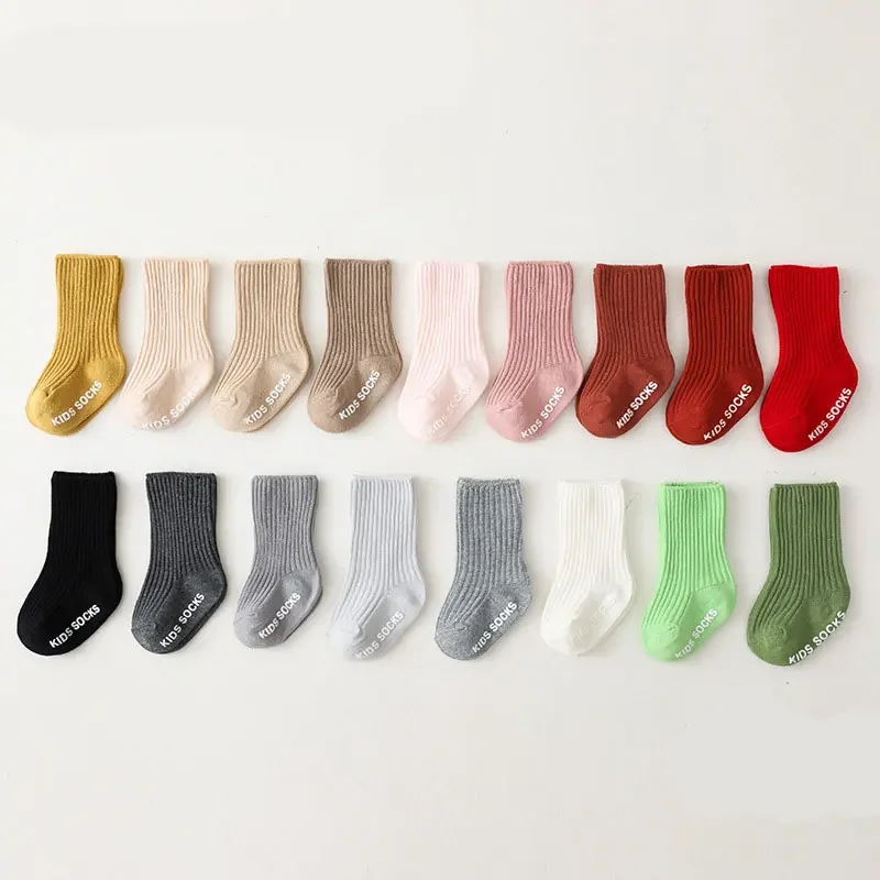 Children Letter Floor Short Socks for Toddlers Kids Newborn Infant Baby Girl Boy Soft Cotton Non-slip Stripe Ankle Stockings