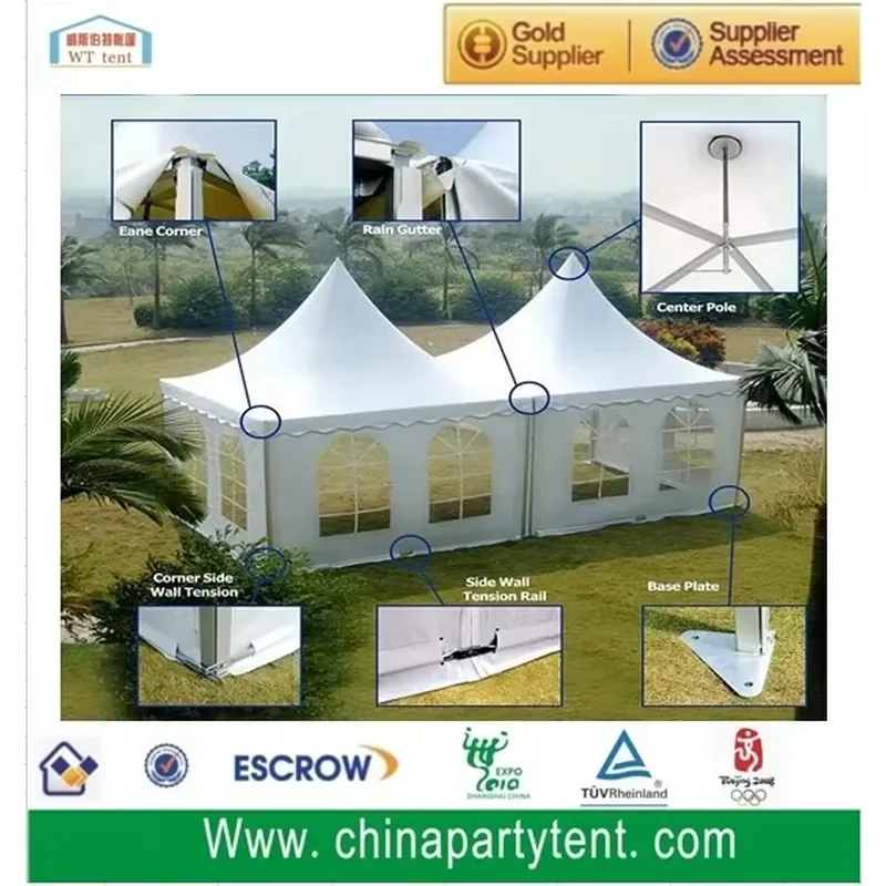 for Arabian 3X6 4X8 5X10 10X10 Outdoor Canvas Hexagon Gazebo Pagoda Tent for Event
