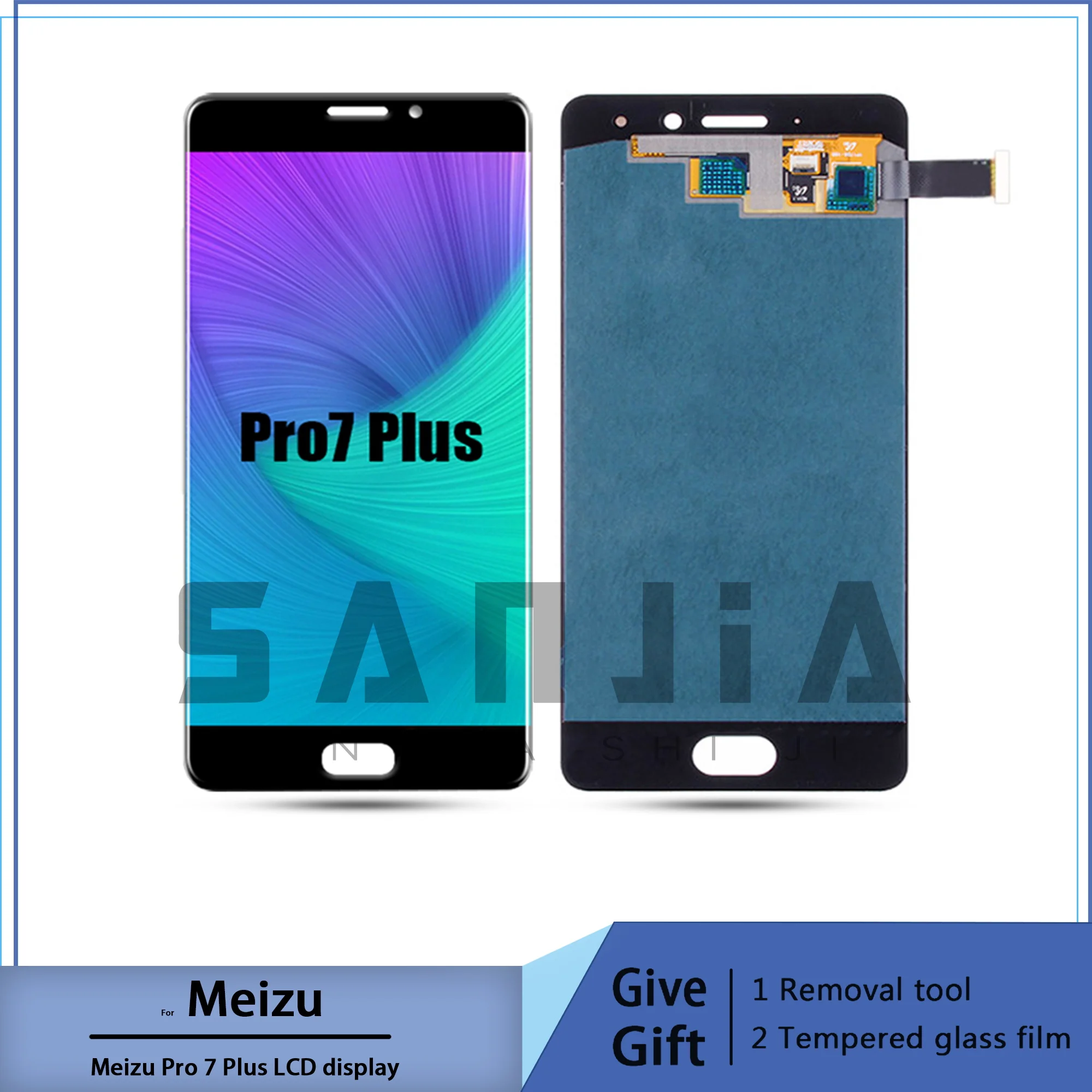 For ouch lcd screen tested meizu pro 7 plus, digitizer, sensor, glass panel, mount 5.7 inch 2560*