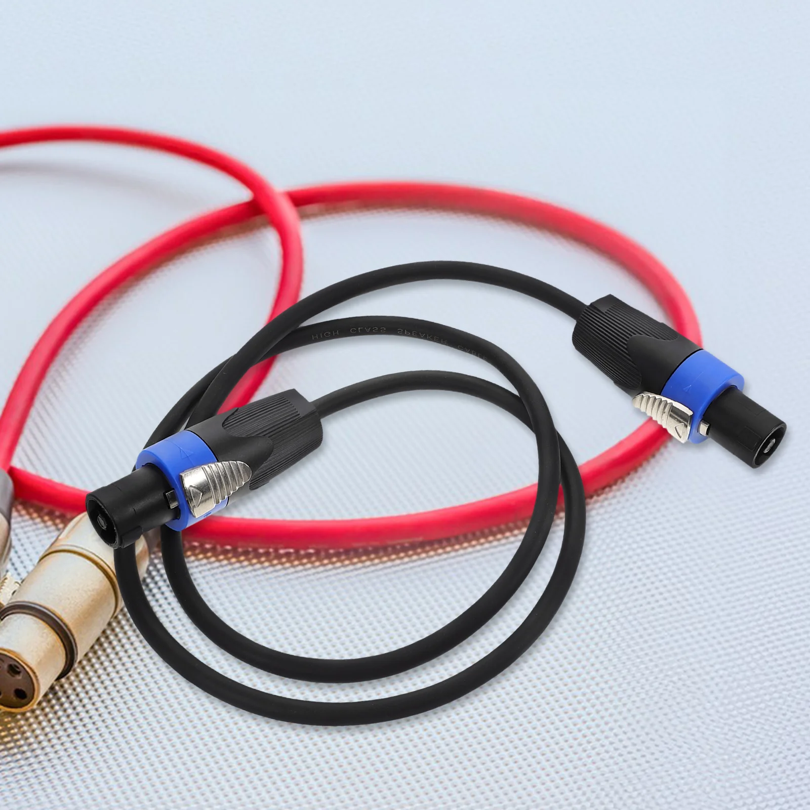 Cavi audio professionali da 2 pezzi Cavi per altoparlanti in rame puro a 4 core per sistemi audio esterni da palco Connettori adattatori per cavi durevoli