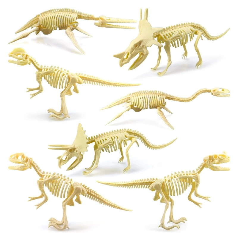 dinossauro infantil para esqueleto fóssil para brincar, brinquedos, cor brilhante, cérebro engraçado