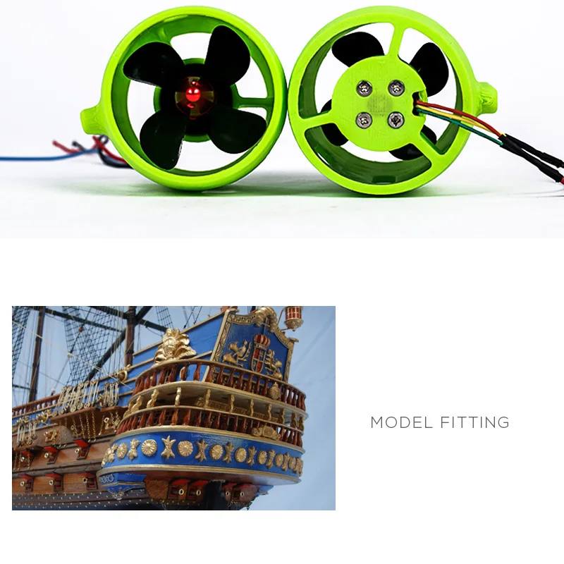 DIY RC 로봇 제트 보트 4-블레이드 수중 추진기 엔진 12V-24V 20A CW/CCW 디코이 네스트 보트 잠수함 모터용