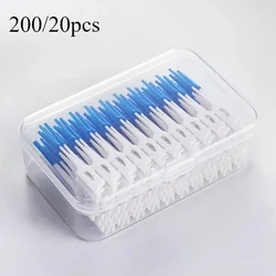 200/20pcs Interdental Silicone Brushes Dental Toothpicks Brush Between Teeth Silicone Toothpicks With Thread Oral Cleaning Tool