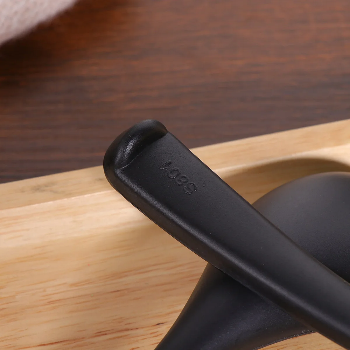 

6Pcs Black Soup Spoon Ecofriendly Odorless Melamine Flatware Lightweight Simple Design Commercial Quality for Catering Daily Use