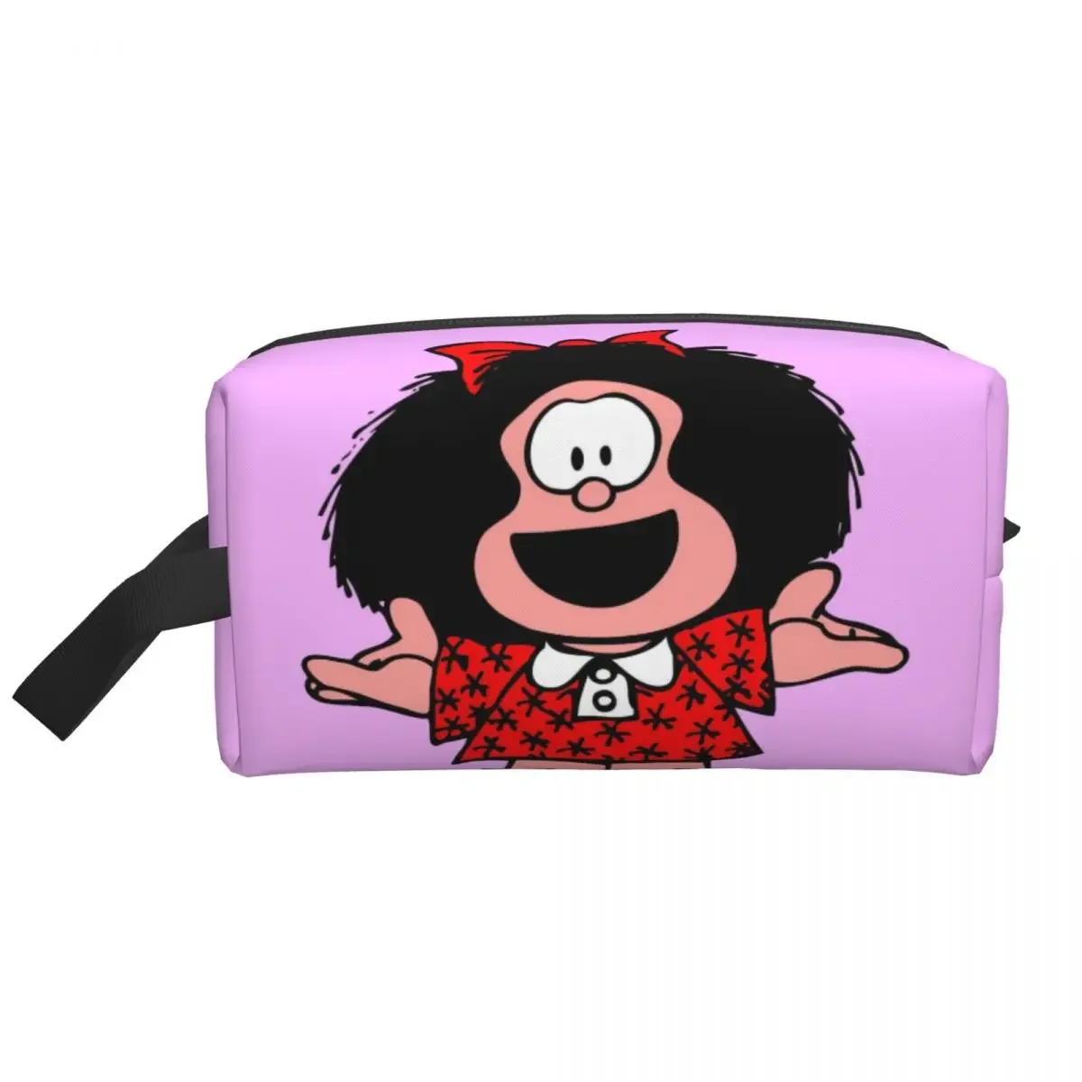 

Custom Mafaldas Quino Comics Argentina Cartoon Makeup Bag for Women Travel Cosmetic Organizer Fashion Storage Toiletry Bags