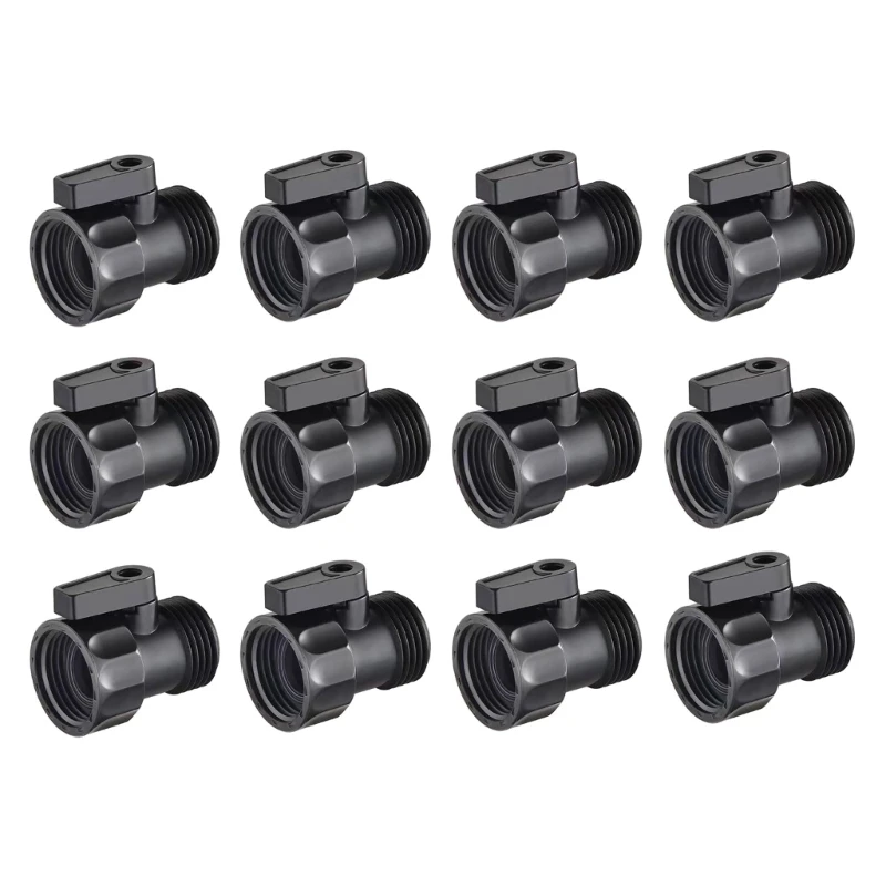 Gartenschlauch-Wasserstoppteile 12er-Pack, 3/4-Gewinde-Wasserabsperrkugelhähne 3XUF – Detail 1