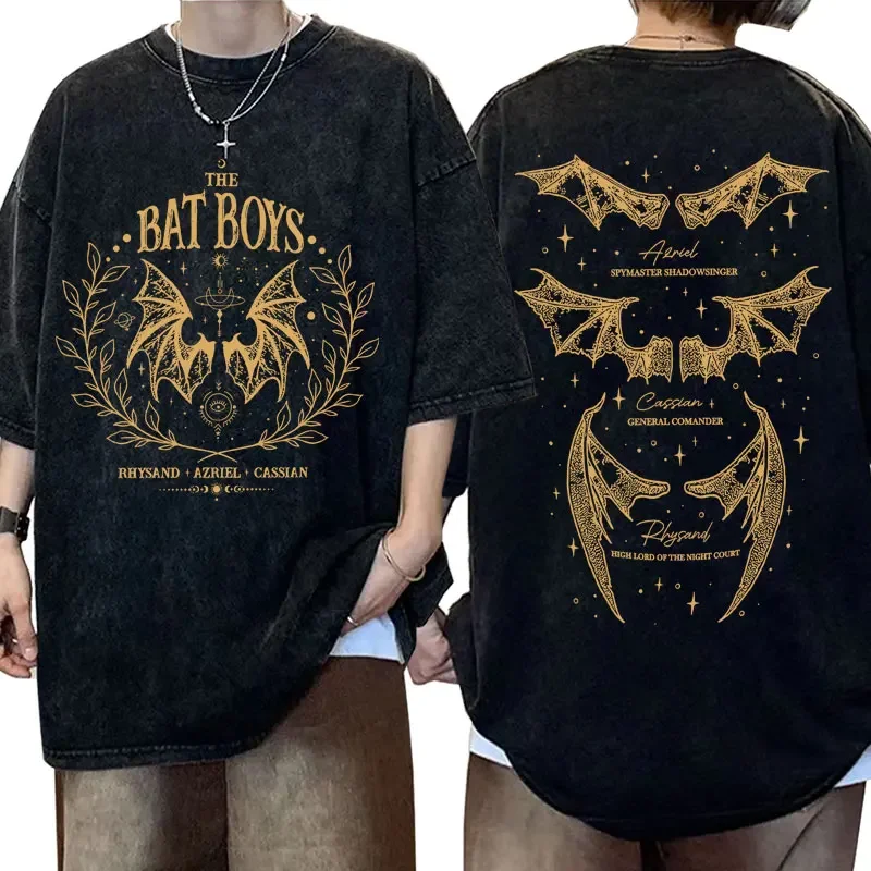 

Футболка мужская оверсайз в готическом стиле, стильная ретро футболка с надписью «The Bat Boys The Night Court», Y2k, уличная одежда
