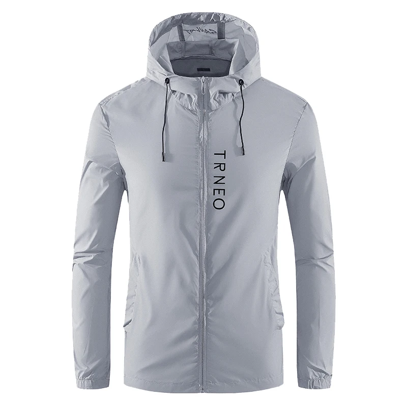 

Ice Silk Men's Summer New Faion Casual Lightweight Hooded Outdoor Windbreaker Sun Protection Clothing Thin Nylon Fabric Zip...