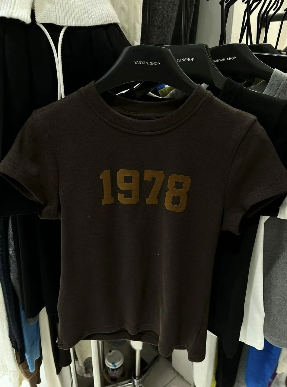 Korean Sle ort Sve Fce ort T-irt Women's Slim Fit Winter New Arrival Comfortable Soft Cotton round Ne Top