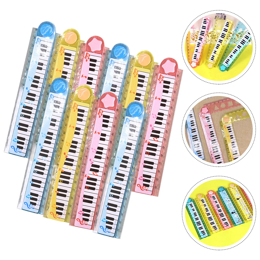 

20 Pcs Piano Ruler Portable Straight Student Adorable Kids Drawing Children Accessory Multi-function Plastic