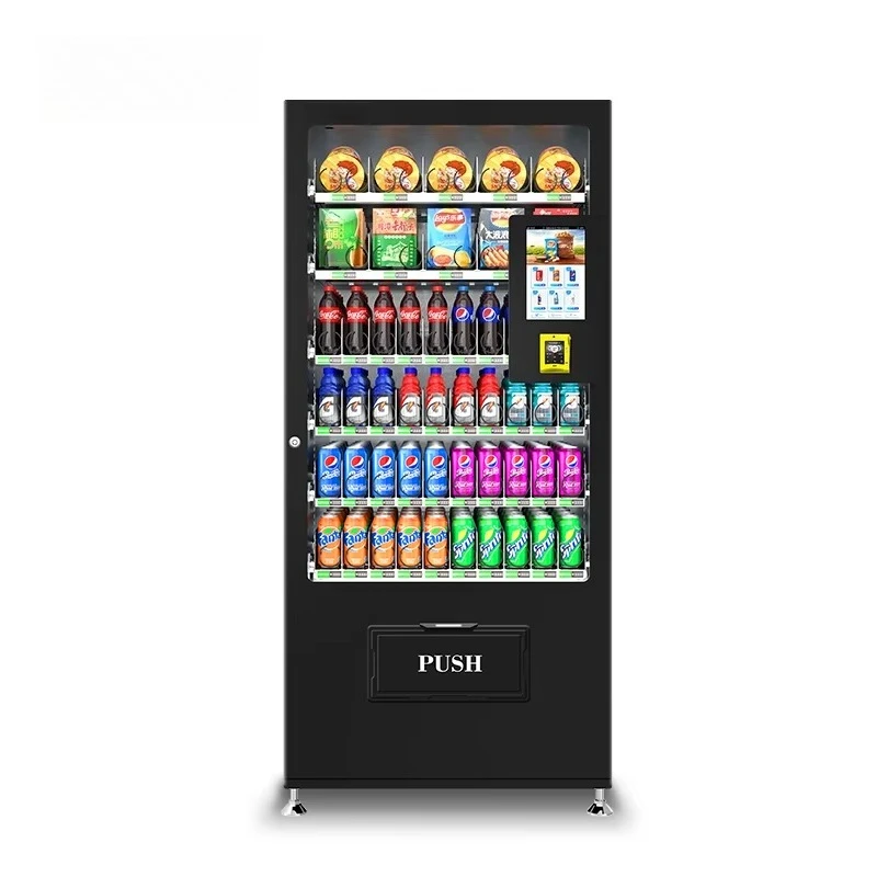 Customized Commercial Unmanned Beverage Snack Dispenser Coin QR Code Token Payment SDK Function High Capacity