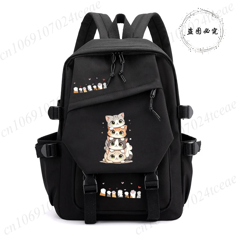 

Школьный рюкзак в стиле аниме для студентов, с дизайном милого кота, повседневный рюкзак, аниме-рюкзаки для девочек, спортивная школьная сумка