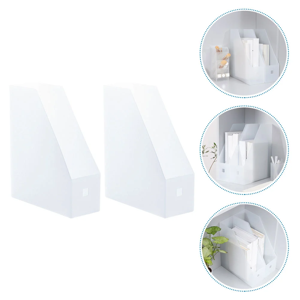 2 Pcs Wall Mounted Shelves Desk Organizer File Storage Rack Plastic Desktop Document Office Folder Holder