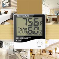 SICDE-2X Digital LCD Room Electronic Temperature Humidity Meter Thermometer Hygrometer Weather Station Alarm Clock