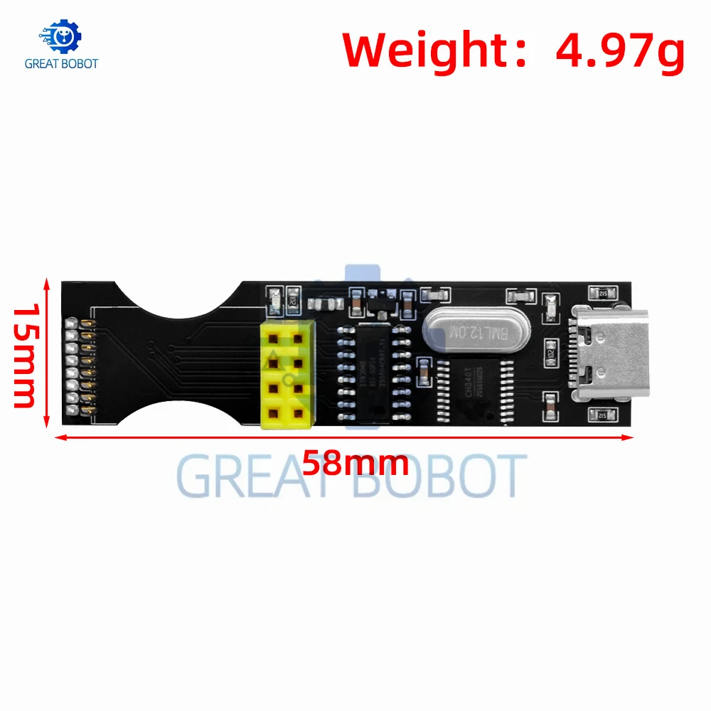 ‌NRF24L01+ 2.4GHz Wireless Transceiver Module: Type-C USB-Equipped Development Board for Serial Communication & Debugging
