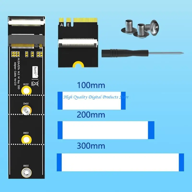 U2JE M.2 키 M 어댑터 64Gbps 빠른 속도 M.2 키 M에서 A+E Extension Cable에서 산업용 컴퓨터