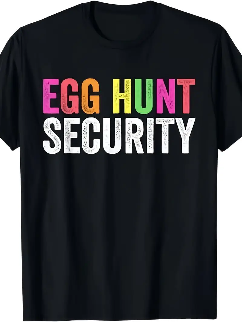 Funny Chocolate Egg Hunt Security Halloween Costume Easter T-Shirt 2026 Summer Short Sleeved Printed Tee 180G For Men Women Gift