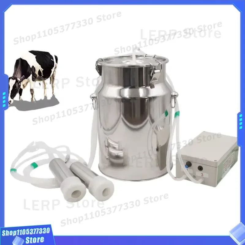 14L Automatic Milking Machine for Cows Goats Poultry Dairy Farm Equipment Portable Pulse Suction Device Animal Husbandry Tool
