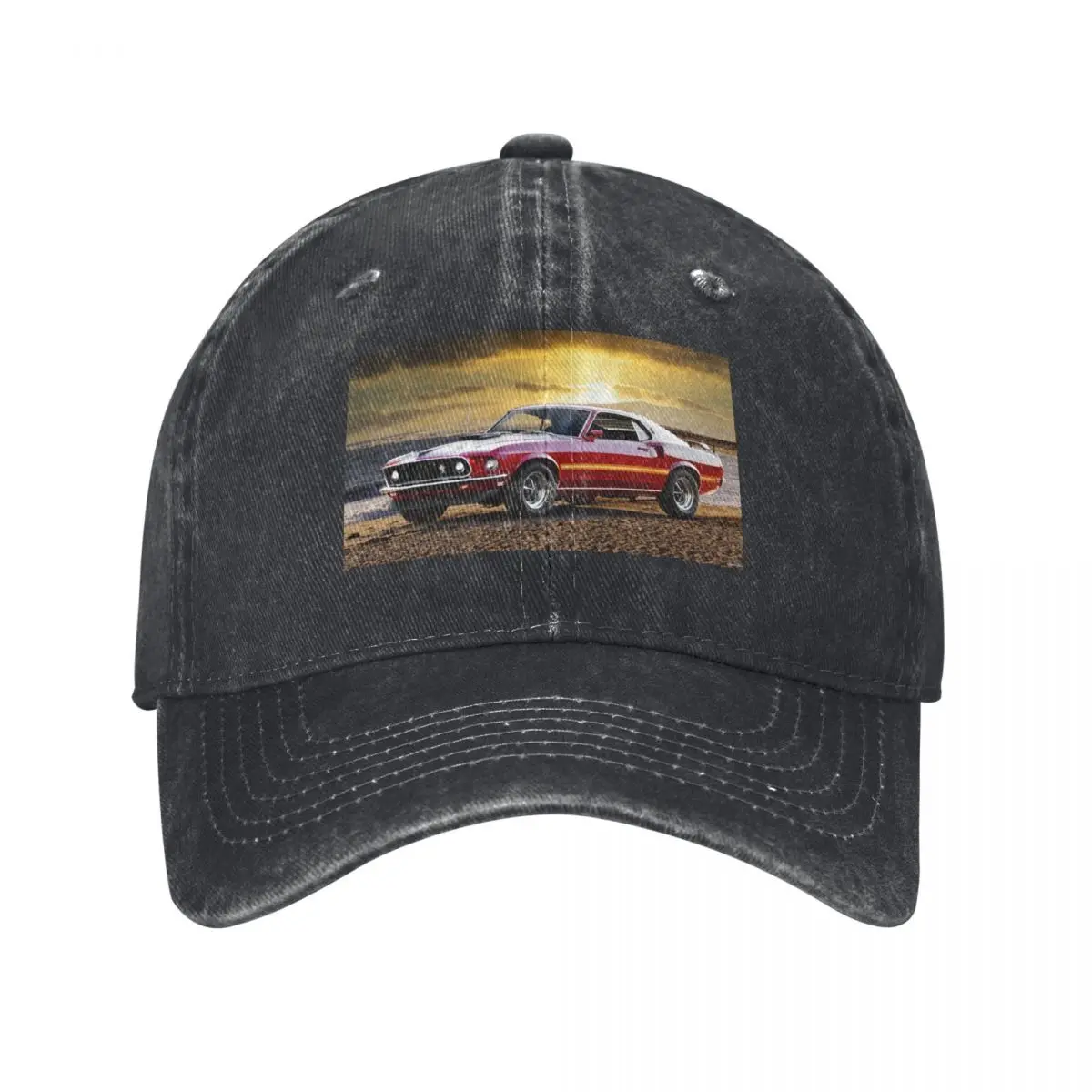 

1969 Ford Mustang Mach 1 'Cobra Jet' Baseball Cap Christmas Hat Sunscreen Snapback Cap Women Hats Men's